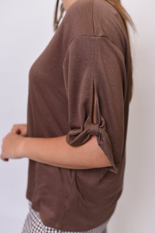 Urban Edge Tied 3/4 Sleeve Top - Shop Rust & Ruffles