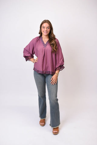 Velvet Hour Blouse in Mauve - Shop Rust & Ruffles