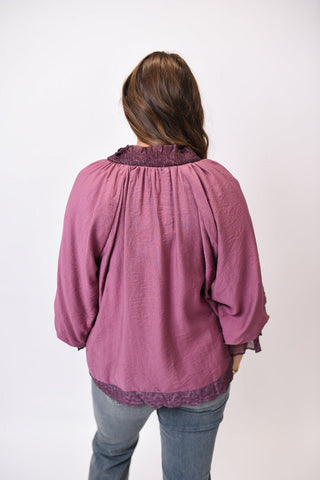 Velvet Hour Blouse in Mauve - Shop Rust & Ruffles