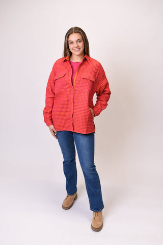 Very Best Waffle Knit Shacket - Shop Rust & Ruffles