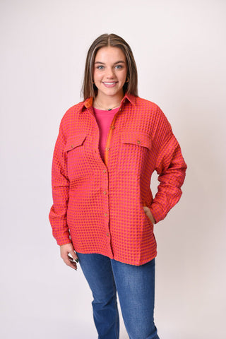 Very Best Waffle Knit Shacket - Shop Rust & Ruffles