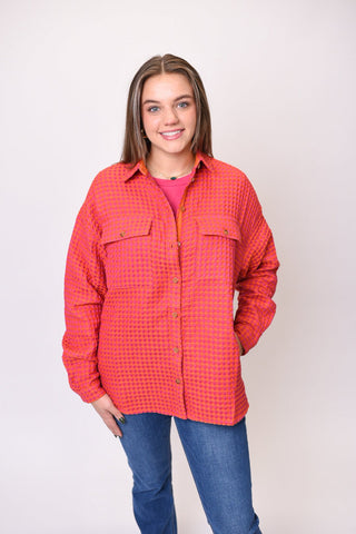Very Best Waffle Knit Shacket - Shop Rust & Ruffles