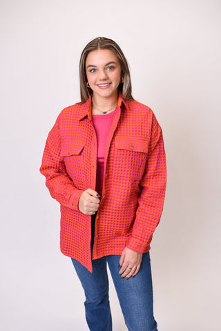 Very Best Waffle Knit Shacket - Shop Rust & Ruffles