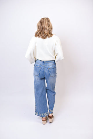 Vintage Bloom Embroidered Jeans - Shop Rust & Ruffles