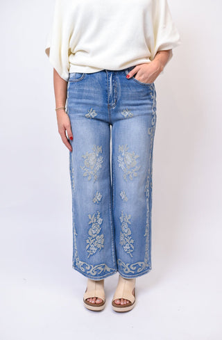 Vintage Bloom Embroidered Jeans - Shop Rust & Ruffles