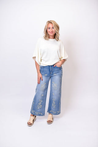 Vintage Bloom Embroidered Jeans - Shop Rust & Ruffles