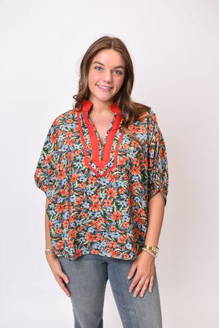 Vivid Bloom Floral Blouse - Shop Rust & Ruffles