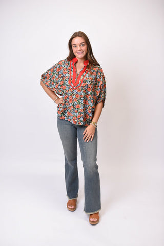 Vivid Bloom Floral Blouse - Shop Rust & Ruffles