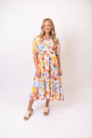 Watercolor Garden Midi Dress - Shop Rust & Ruffles