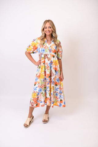 Watercolor Garden Midi Dress - Shop Rust & Ruffles
