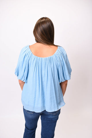 Weekend Breeze Blouse in Blue - Shop Rust & Ruffles