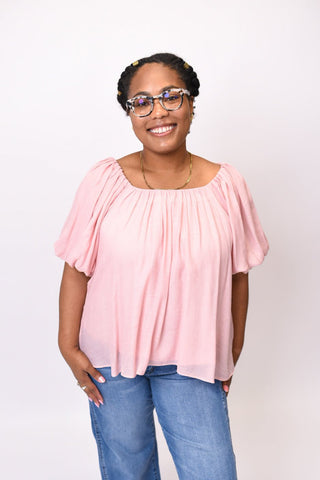 Weekend Breeze Blouse in Pink - Shop Rust & Ruffles