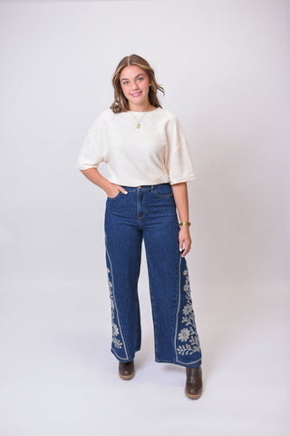 Weekend Muse Embroidered Jeans - Shop Rust & Ruffles