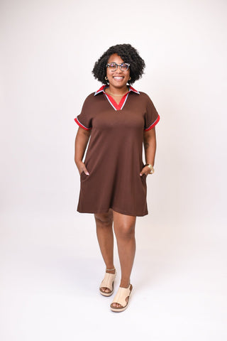 Weekend Polo Mini Dress in Brown - Shop Rust & Ruffles