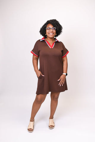 Weekend Polo Mini Dress in Brown - Shop Rust & Ruffles