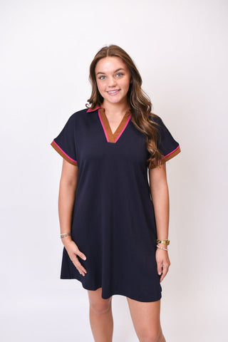 Weekend Polo Mini Dress in Navy - Shop Rust & Ruffles