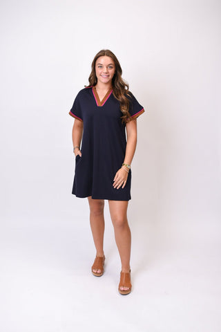 Weekend Polo Mini Dress in Navy - Shop Rust & Ruffles