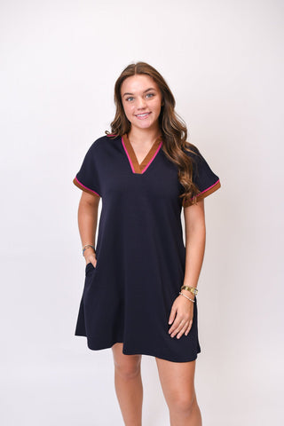 Weekend Polo Mini Dress in Navy - Shop Rust & Ruffles
