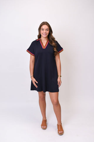 Weekend Polo Mini Dress in Navy - Shop Rust & Ruffles