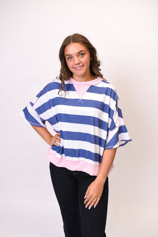 Weekend Stripe Terry Top - Shop Rust & Ruffles