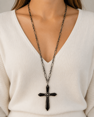 Whimsy & Relic Black Cross Necklace - Shop Rust & Ruffles