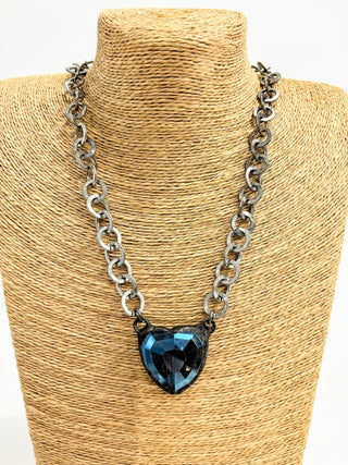 Whimsy & Relic Blue Heart Necklace - Shop Rust & Ruffles