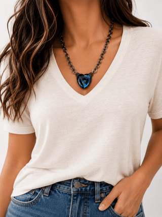 Whimsy & Relic Blue Heart Necklace - Shop Rust & Ruffles