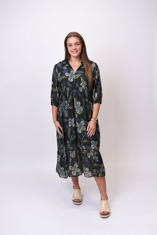 Wild Bloom Midi Dress in Green - Shop Rust & Ruffles