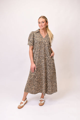 Wild Heart Leopard Midi Dress - Shop Rust & Ruffles