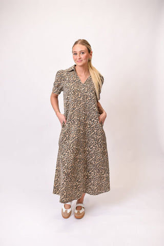 Wild Heart Leopard Midi Dress - Shop Rust & Ruffles