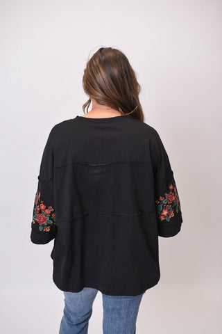 Wild Rose Embroidered Tee - Shop Rust & Ruffles