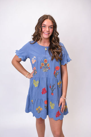 Wildflower Embroidered Mini Dress - Shop Rust & Ruffles