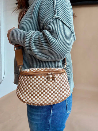 Yareli Woven Sling/Crossbody Bag: Brown - Shop Rust & Ruffles