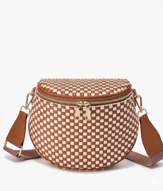 Yareli Woven Sling/Crossbody Bag: Brown - Shop Rust & Ruffles