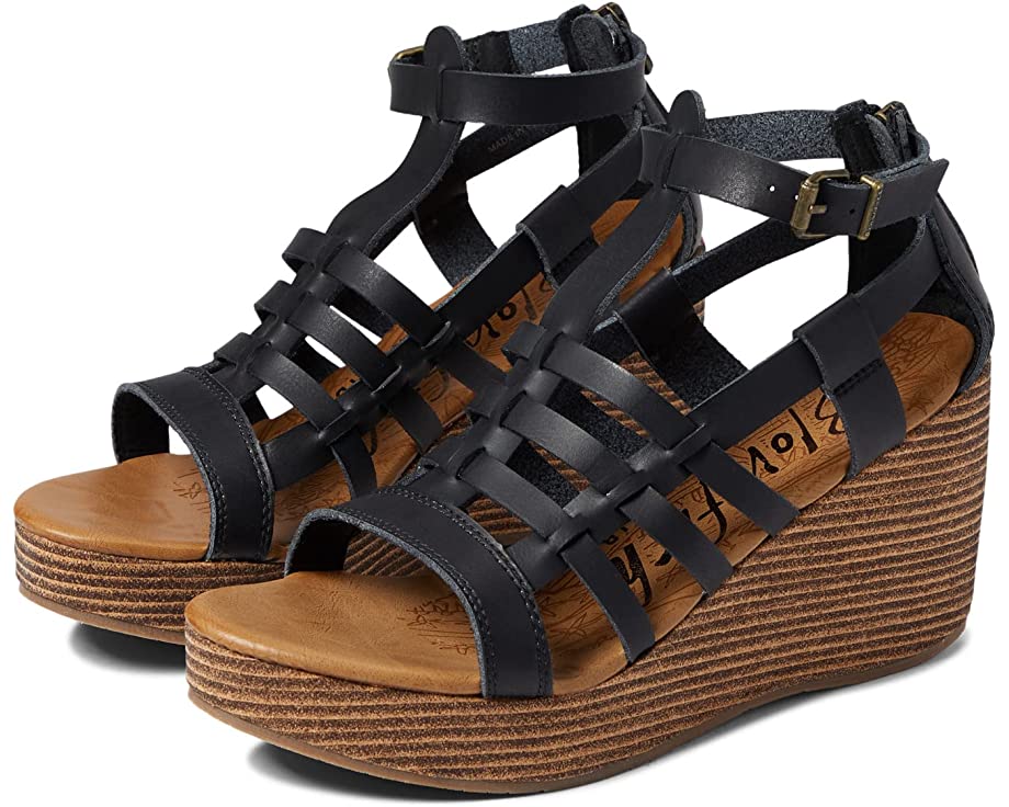 Piper Blowfish Wedge Sandals Black Shop Rust Ruffles