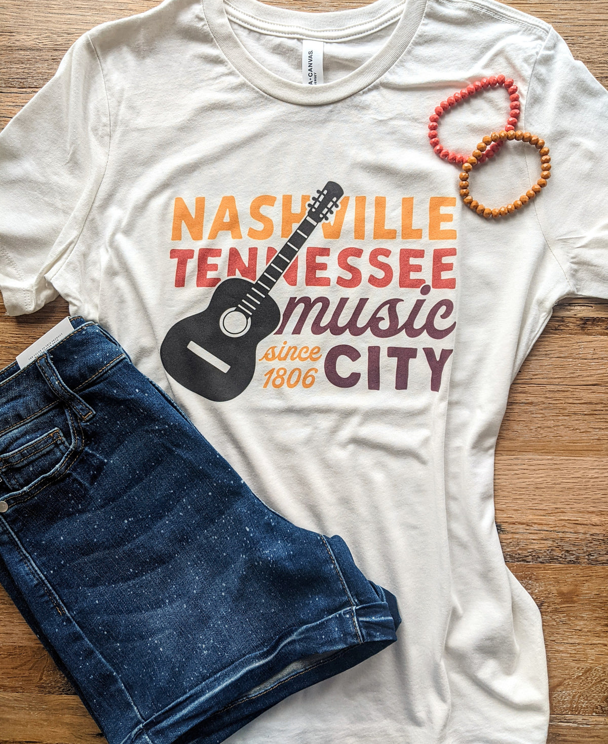 Retro Nashville Music City Graphic Tee