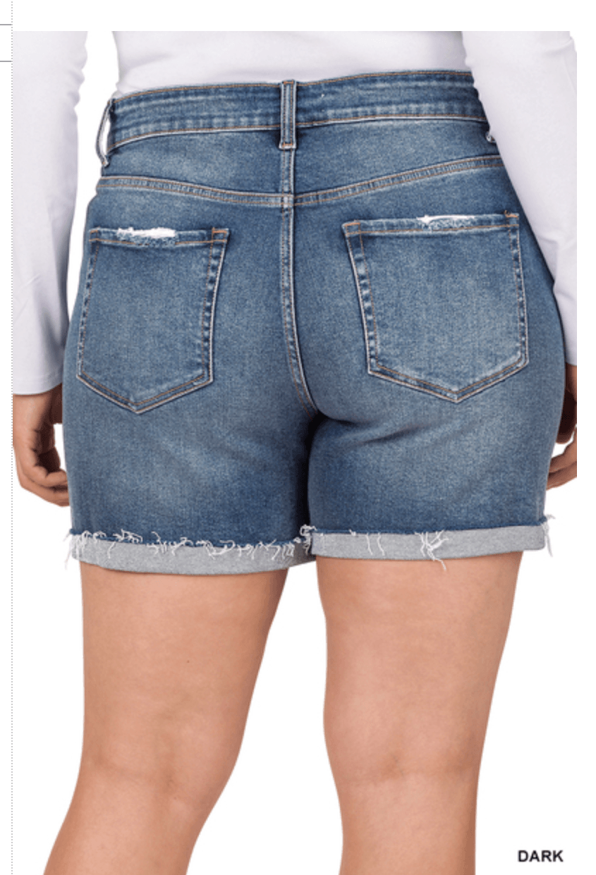 Ripped Up Distressed Denim Shorts