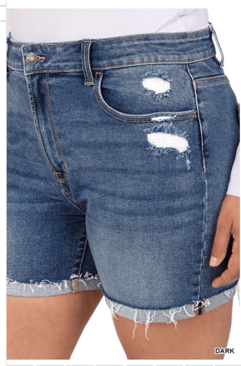 Ripped Up Distressed Denim Shorts